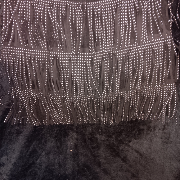 SHEIN Black Mini Skirt with Silver Fringe - Picture 2 of 3